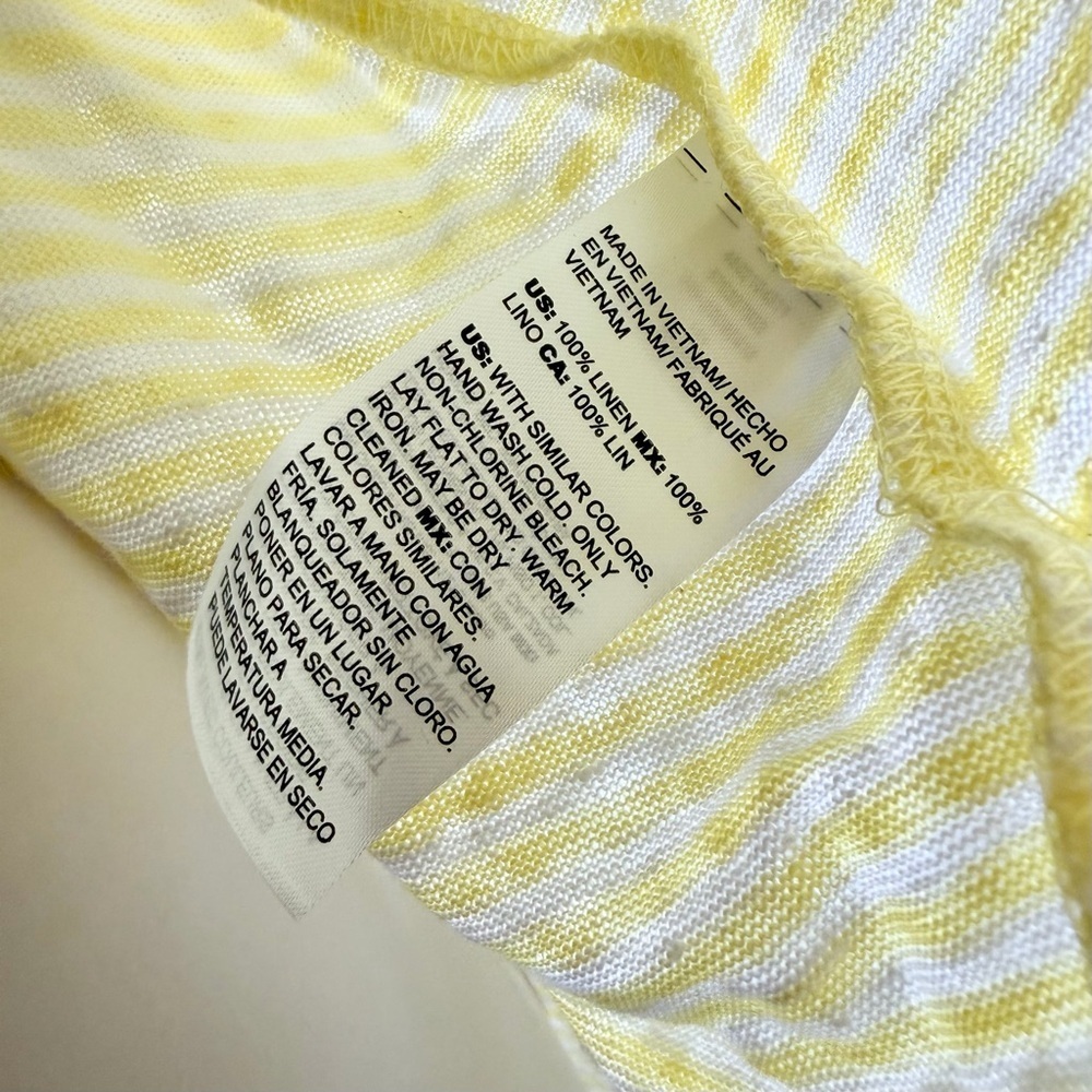 Chico’s Linen Stripe Drop Shoulder 3/4 Sleeve Top 3 - Picture 8 of 9